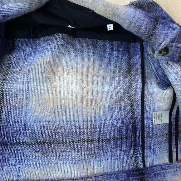 Wilfred Free The Ganna™ Cropped Shirt Jacket - Purple Plaid - Picture 8 of 8